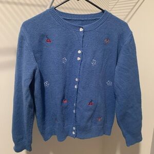 Blue Embroidered Women's Sweater